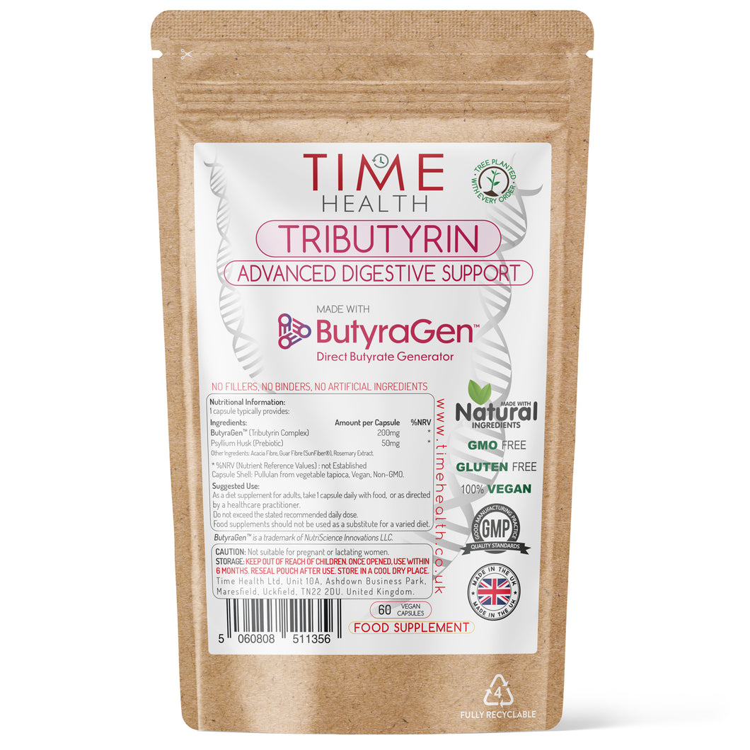 ButyraGen™ Tributyrin Complex – Directly Generates Postbiotic Butyrate – Gut, Microbiome, Immune & Cognitive Support – 60 Capsules
