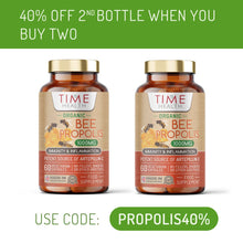 Load image into Gallery viewer, Organic Bee Propolis – High Strength 4:1 Extract – 1000mg – 2.5% Phenolic Acid / 10% Artepillin C – Immunity, Inflammation & Longevity Support – 60 Capsules