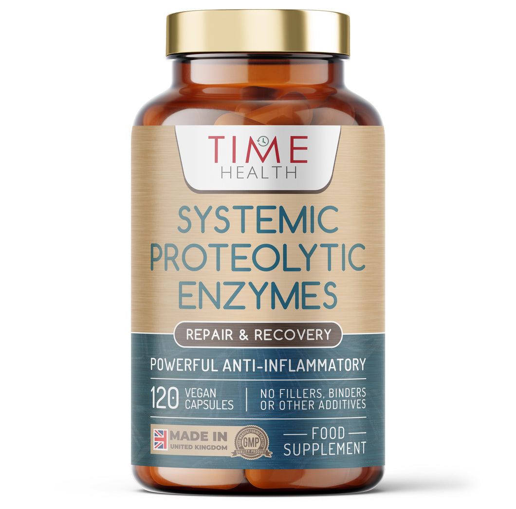 Systemic Proteolytic Enzymes Complex – Repair & Recovery – Mixed Enzyme Formula with Ginger & Ionic Trace Minerals - 120 Capsules