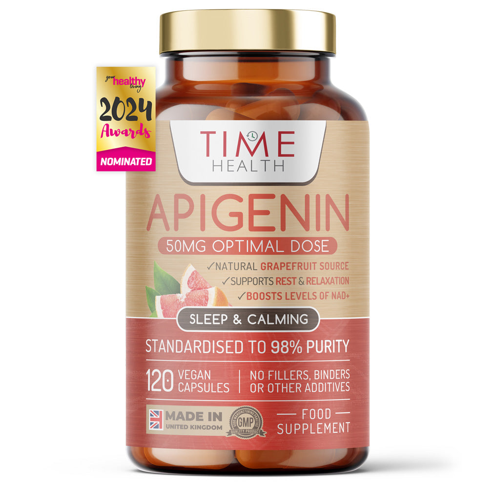 Apigenin – 50mg Optimal Dose – Naturally Derived from Grapefruit – 98%+ Purity – Sleep & Relaxation – NAD+ Booster – 120 Capsules