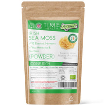 Load image into Gallery viewer, Organic Irish Sea Moss – Wild Harvested – Source of 92 Essential Nutrients – High in Iodine – Sourced from Pristine Waters - 120 Capsules / 50g Powder