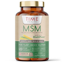 Load image into Gallery viewer, MSM DistilPure™ Natural Plant Origin SULPHUR 1000mg – UK Manufactured – Zero Additives - 120 Capsules