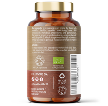 Load image into Gallery viewer, Organic Bee Propolis – High Strength 4:1 Extract – 1000mg – 2.5% Phenolic Acid / 10% Artepillin C – Immunity, Inflammation & Longevity Support – 60 Capsules