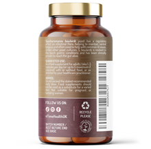 Load image into Gallery viewer, Saccharomyces Boulardii Probiotic – High Strength 6 Billion CFU – Travel Ready – 120 Capsules