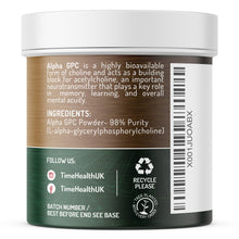 Load image into Gallery viewer, Alpha GPC – 98% Purity – Powerful Source of Choline – Nootropic – Cognitive Enhancer – 40g Powder