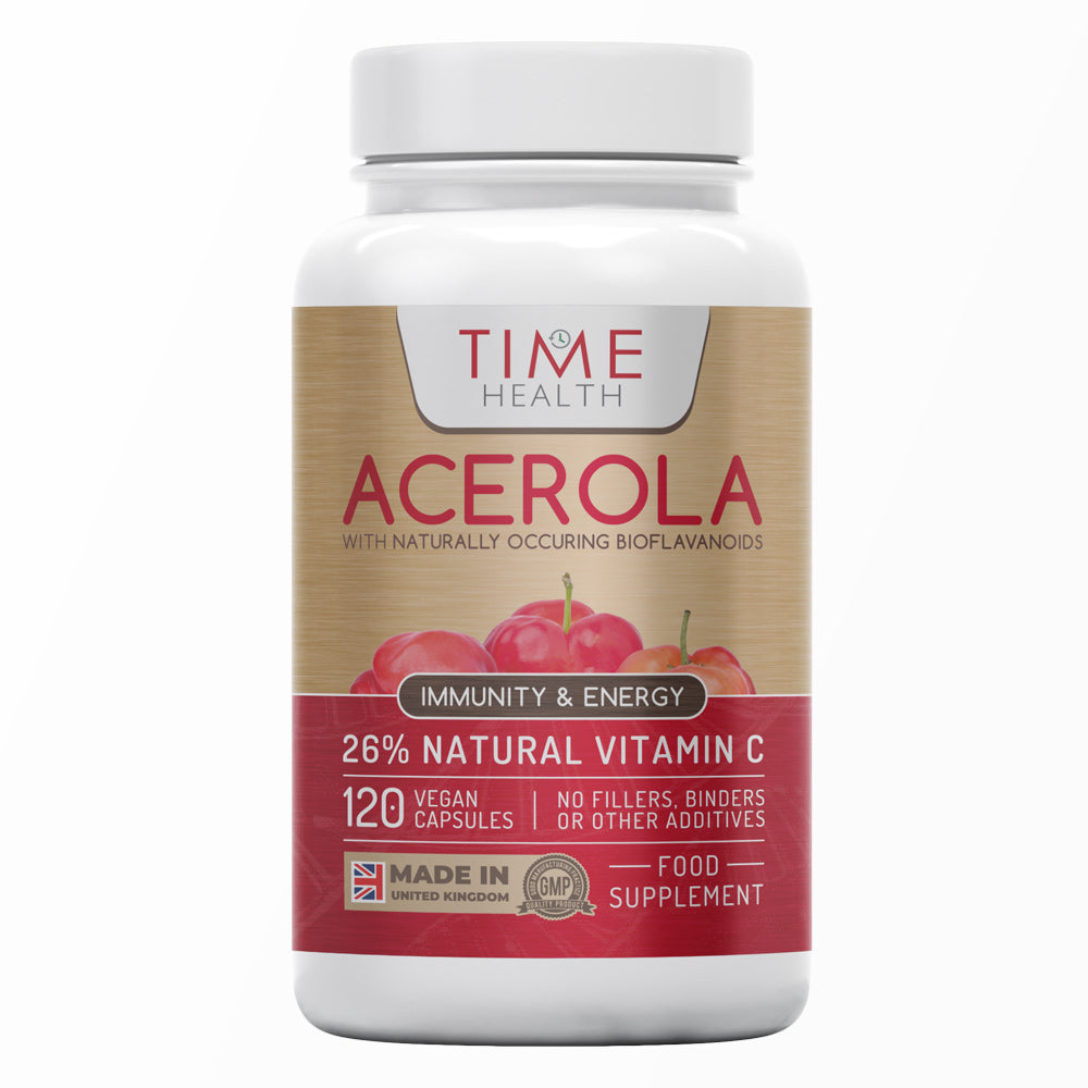 Acerola Cherry Capsules – Natural Wholefood Vitamin C – Immune Support - 120 Capsules