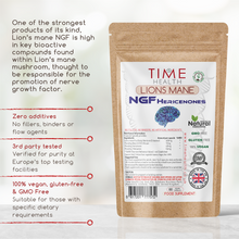 Load image into Gallery viewer, Lion’s Mane Capsules (Hericium erinaceus) NGF - High Strength - 120 Capsules