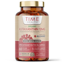 Load image into Gallery viewer, Organic Astaxanthin Oil 12mg – High Strength – Pure & Natural Astaxanthin – Carrageenan Free – Premium Algamo® Oil – Haematococcus Pluvialis – EU Source – 60 Capsules