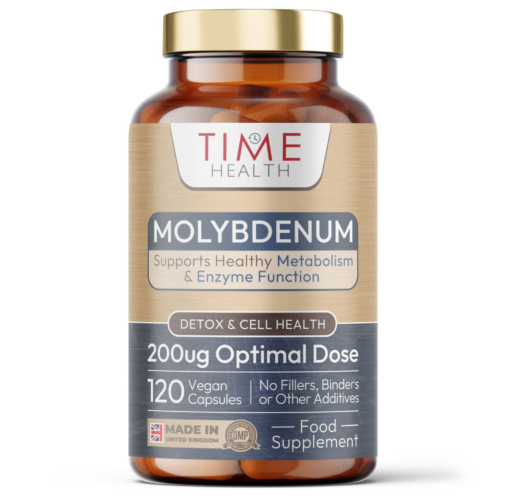 Molybdenum 200ug High Strength – Metabolic Health & Detoxification – Capsules – UK Made Supplement – GMP – Vegan- 120 Capsules