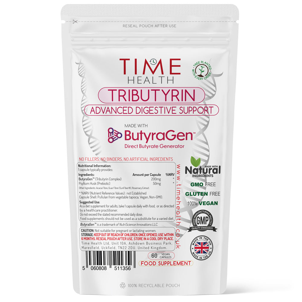 ButyraGen™ Tributyrin Complex – Directly Generates Postbiotic Butyrate – Gut, Microbiome, Immune & Cognitive Support – 60 Capsules