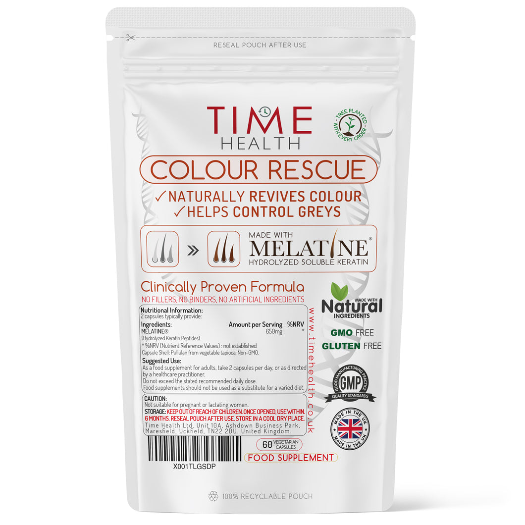 Colour Rescue – Revive Natural Colour & Control Grey Hairs – with Clinically Proven MELATINE® – For Men & Women
