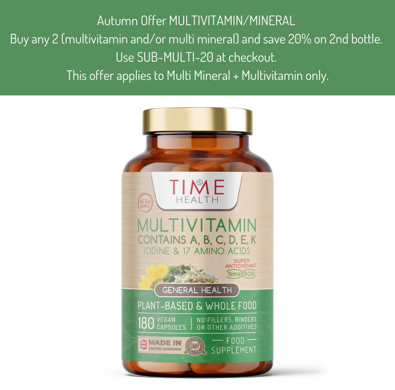 Whole Food Plant-Based Multivitamin Organic Blend 100%+ NRV - 180 Capsules