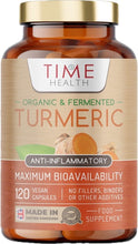 Load image into Gallery viewer, Organic Fermented Turmeric  – Highly Bioavailable – Nutrient Rich – Vegan– 120 Capsules
