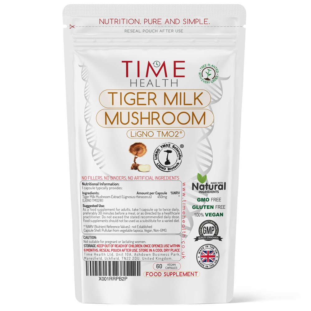Tiger Milk Mushroom – Clinically Studied LiGNO TM02® – Neuroplasticity, Respiratory & Immune Health – 60 Capsules