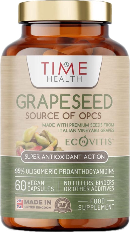 OPC Grape Seed Extract Capsules – Min. 95% OPCs – Made with Italian Vineyard Grapes – Premium Brand Ecovitis™ – 60 Capsules