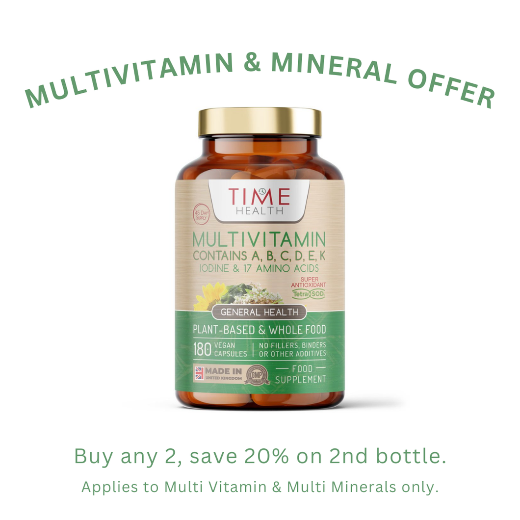 Whole Food Plant-Based Multivitamin Organic Blend 100%+ NRV - 180 Capsules