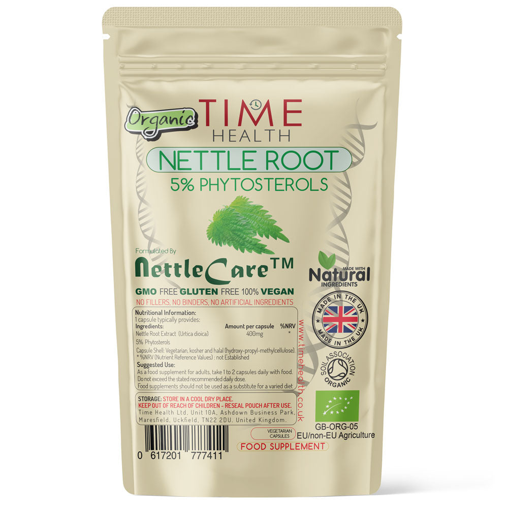 All Natural Organic Nettle Root Extract With Nettle Care™ 5% Phytosterols - 60 Capsules