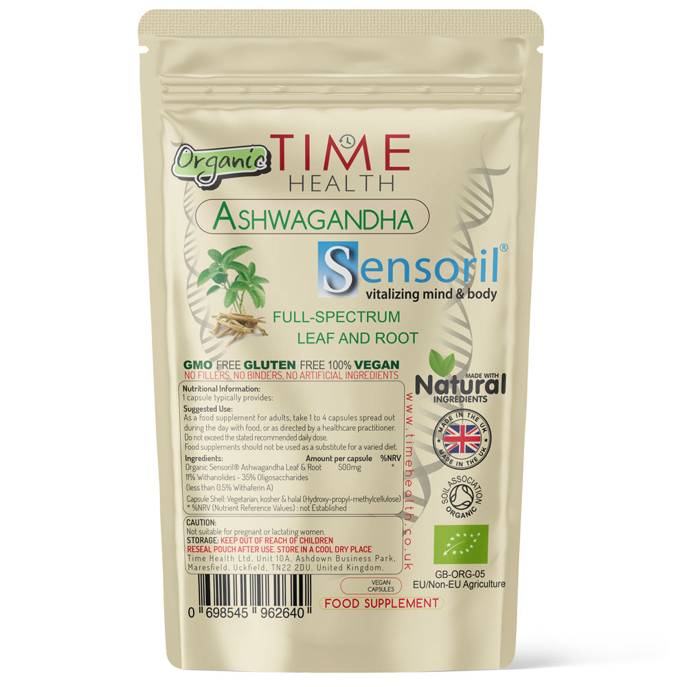 Organic Sensoril ® 11% Withanolides – Optimized Ashwagandha – Full Spectrum Root and Leaf