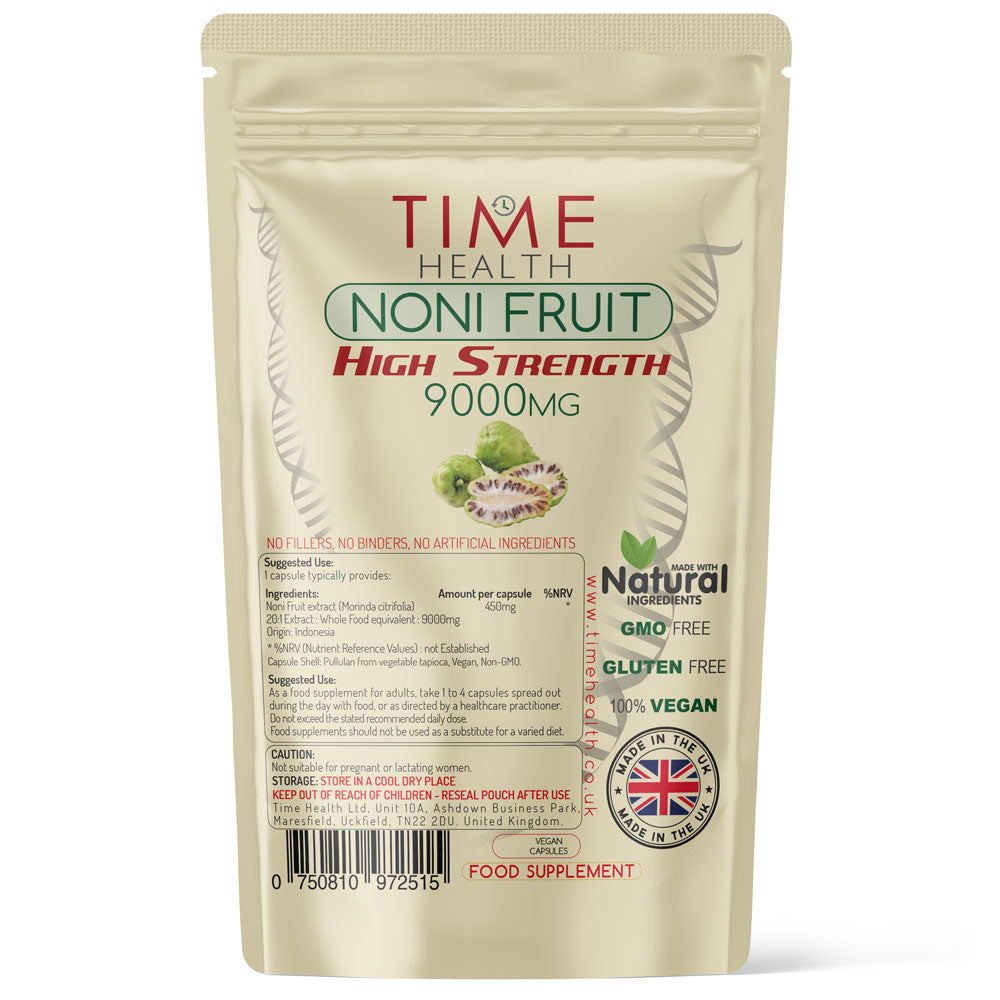 Noni Fruit Extract - 9000mg Whole Food Equivalent per Capsule - 120 Capsules