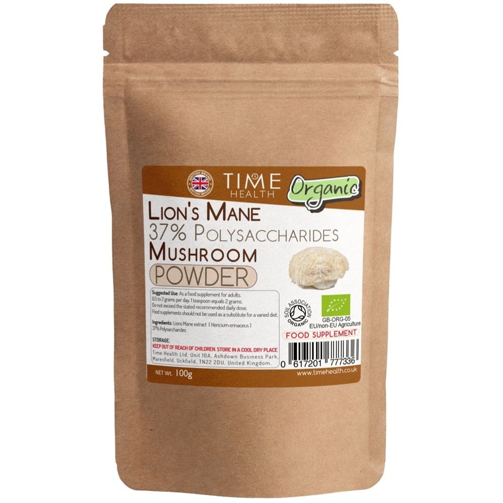 Lions Mane Organic –  37% Polysaccharides / 4/5% Beta Glucans – Grown in The EU - Capsules / Powder