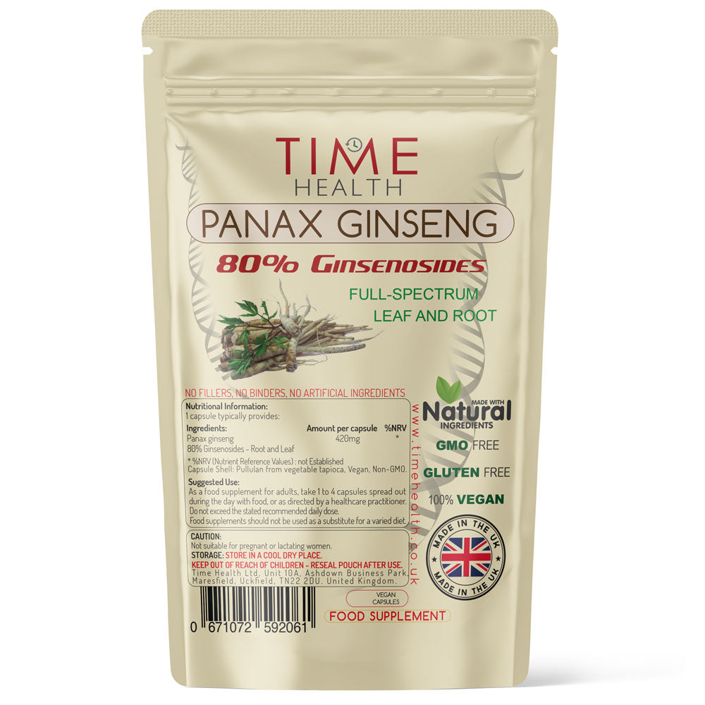 Panax Ginseng 80% Ginsenosides Full-spectrum Leaf and Root - 120 Capsules
