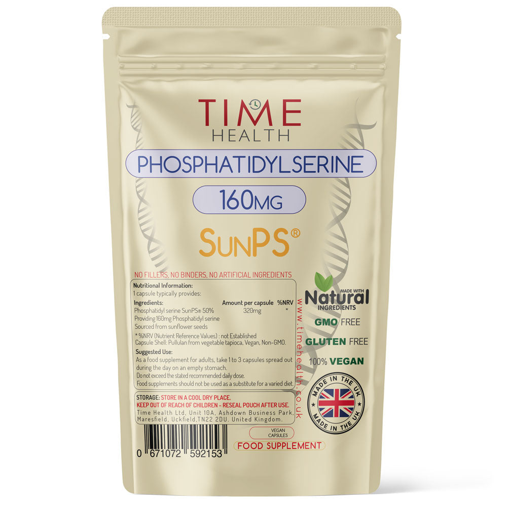 Phosphatidylserine – Naturally Derived from Sunflower Seeds – Premium Brand SunPS® – High Strength - 160mg