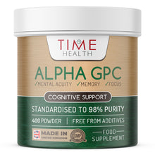 Load image into Gallery viewer, Alpha GPC – 98% Purity – Powerful Source of Choline – Nootropic – Cognitive Enhancer – 40g Powder
