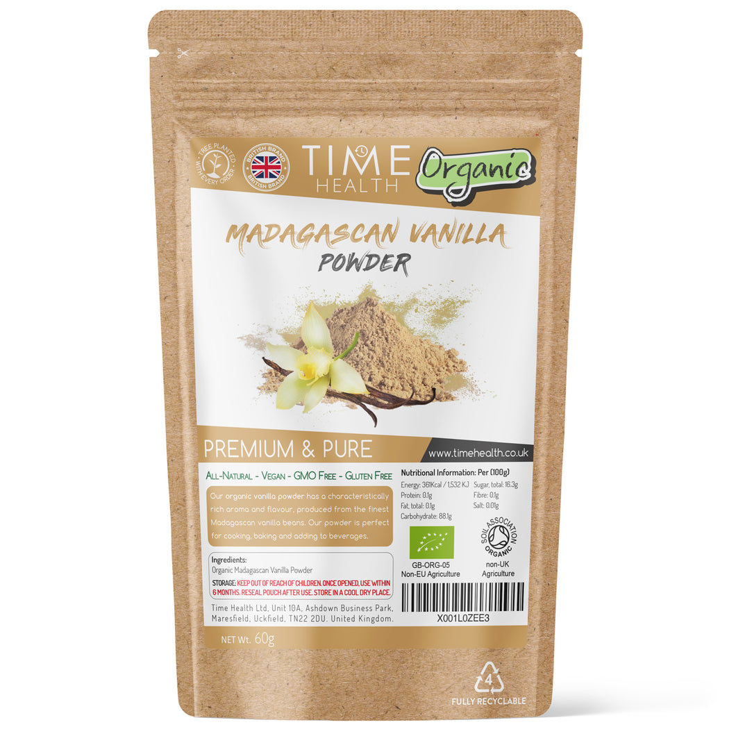 Organic Madagascan Vanilla Powder – for Shakes, Baking and Cooking – 60g
