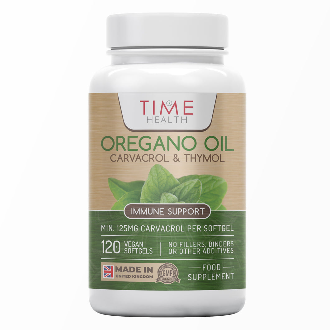 Oregano Oil (Oreganum vulgare) Softgels – Carrageenan-Free – High in Carvacrol & Thymol – Microbiome & Immunity Support