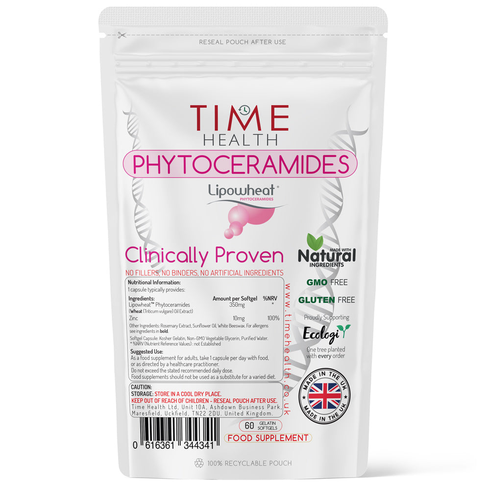 Phytoceramides – Clinically Proven Formula from Lipowheat® – Reduces Appearance of Wrinkles and Improves Skin Smoothness - 60 Capsules